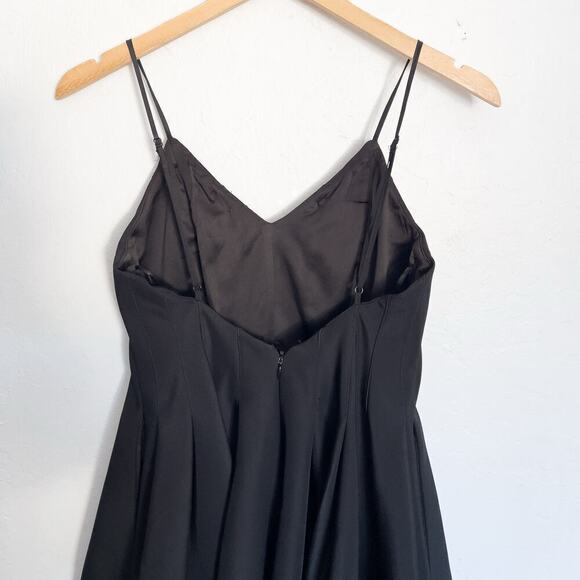 Keepsake Dress Small Black Scuba Flare Cocktail Prom Homecoming Spaghetti Low - Picture 6 of 7